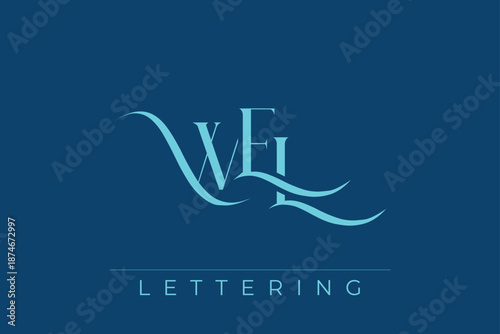 WEL Elegant Monogram Logo Design With Decorative Lettering