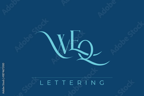 WEQ Elegant Monogram Logo Design With Decorative Lettering