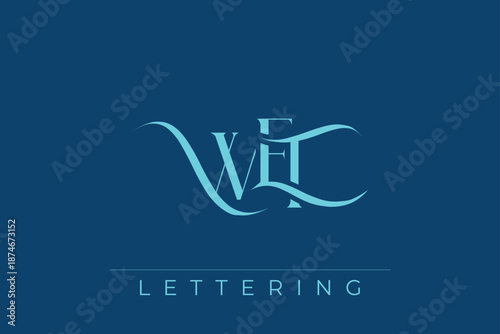 WET Elegant Monogram Logo Design With Decorative Lettering