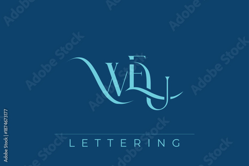 WEU Elegant Monogram Logo Design With Decorative Lettering