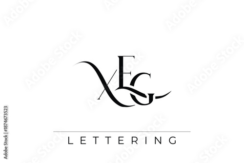 XEG Elegant Monogram Logo Design With Decorative Lettering