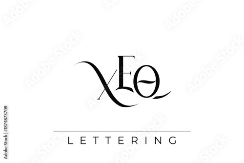 XEO Elegant Monogram Logo Design With Decorative Lettering