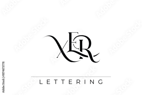 XER Elegant Monogram Logo Design With Decorative Lettering