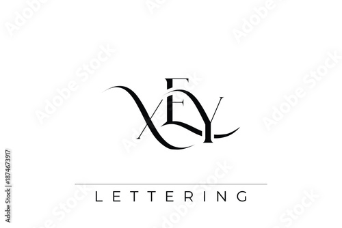 XEY Elegant Monogram Logo Design With Decorative Lettering