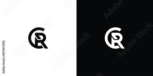 c r initial monogram vector icon illustration