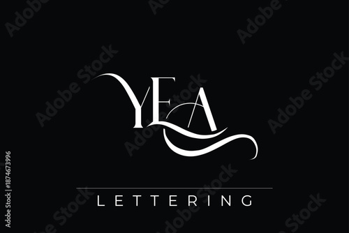 YEA Elegant Monogram Logo Design With Decorative Lettering