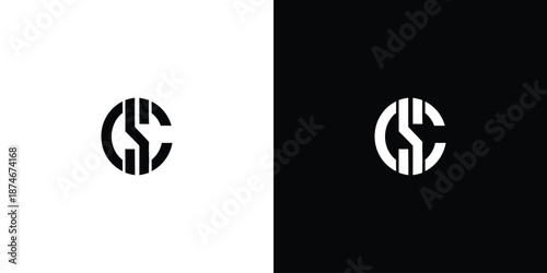 s c initial monogram vector icon illustration