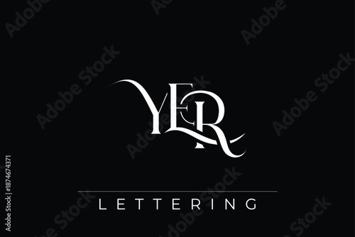 YER Elegant Monogram Logo Design With Decorative Lettering