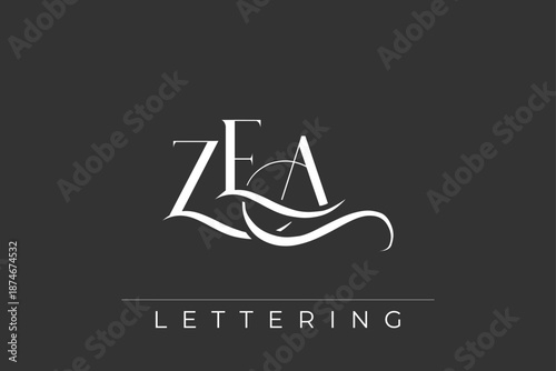 ZEA Elegant Monogram Logo Design With Decorative Lettering