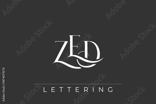 ZED Elegant Monogram Logo Design With Decorative Lettering