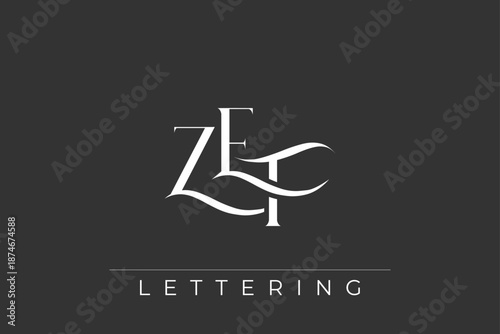 ZEF Elegant Monogram Logo Design With Decorative Lettering