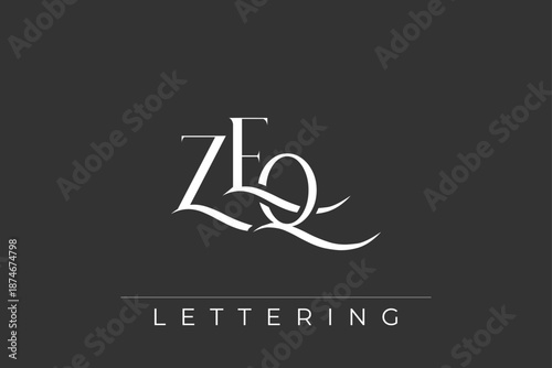 ZEQ Elegant Monogram Logo Design With Decorative Lettering