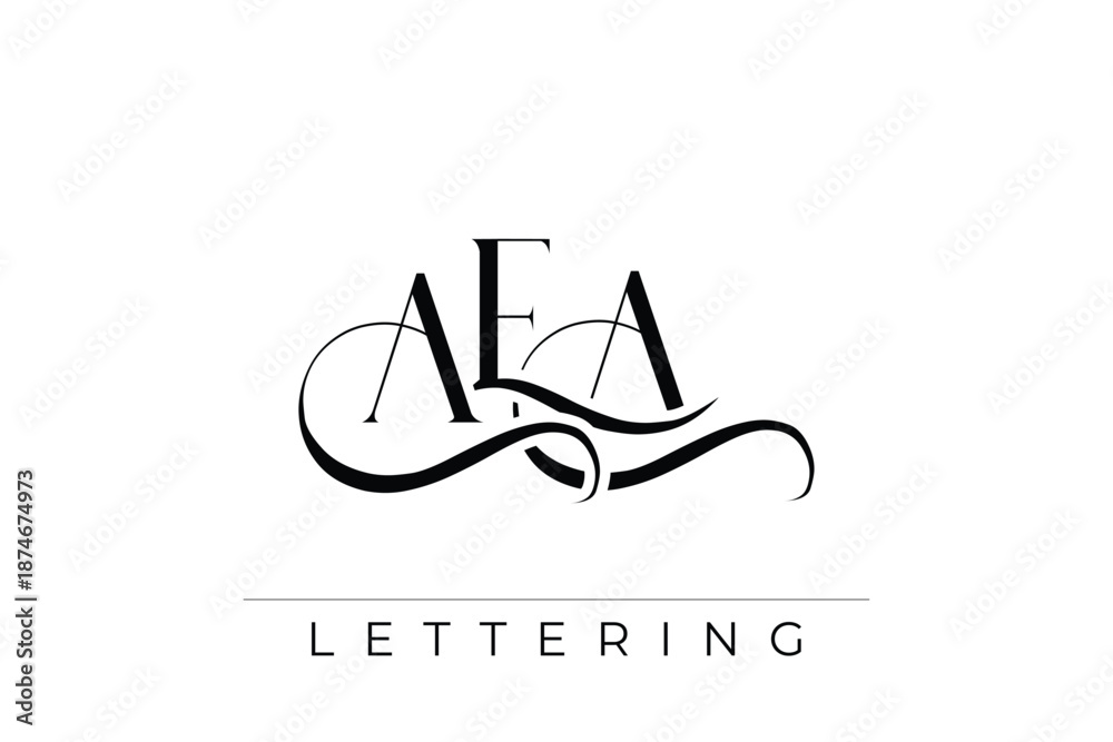 Fototapeta premium AEA Elegant Monogram Logo Design With Decorative Lettering