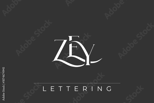 ZEY Elegant Monogram Logo Design With Decorative Lettering