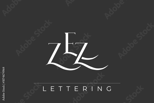 ZEZ Elegant Monogram Logo Design With Decorative Lettering