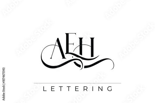 AEH Elegant Monogram Logo Design With Decorative Lettering