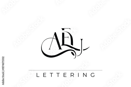 AEU Elegant Monogram Logo Design With Decorative Lettering