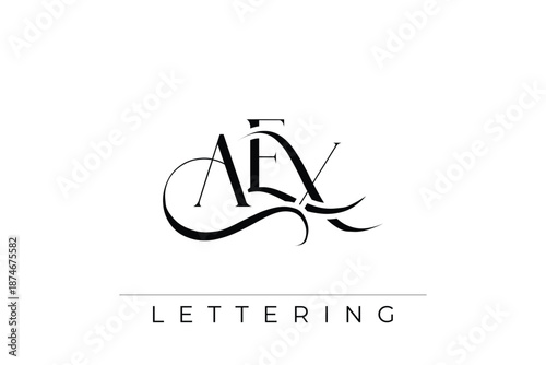 AEX Elegant Monogram Logo Design With Decorative Lettering