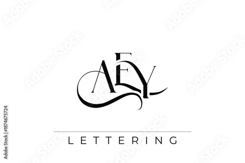 AEY Elegant Monogram Logo Design With Decorative Lettering