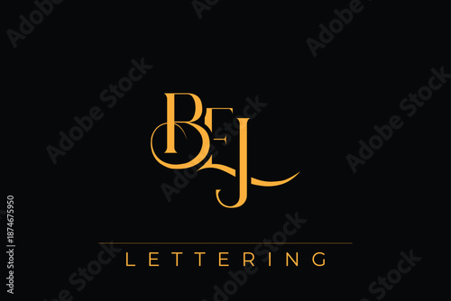 BEJ Elegant Monogram Logo Design With Decorative Lettering