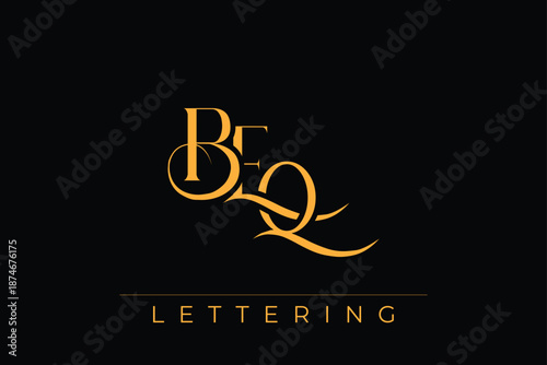 BEQ Elegant Monogram Logo Design With Decorative Lettering