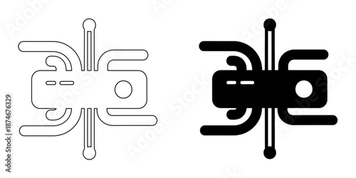 Abstract Digital Technology Icon and Connectivity Node Symbol for Fintech and Cyber Security Branding
