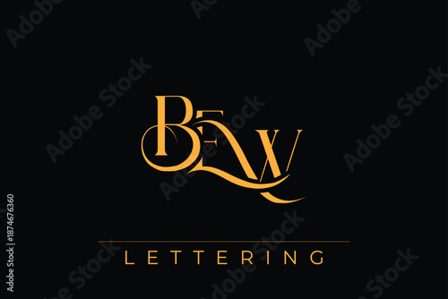 BEW Elegant Monogram Logo Design With Decorative Lettering