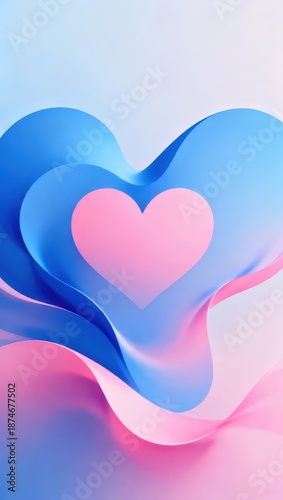 Abstract Valentine's Day background, heart with golden gradient.