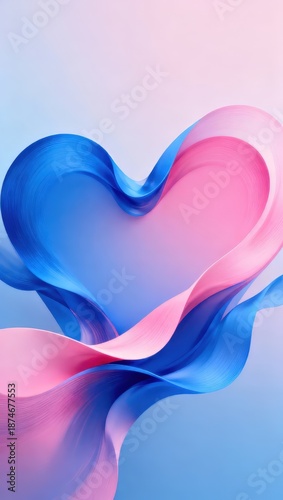Abstract Valentine's Day background, heart with golden gradient.
