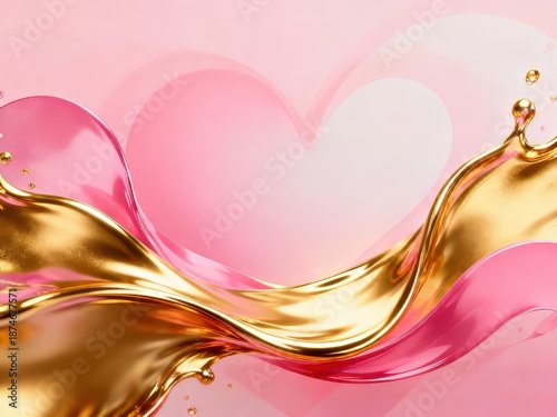 Abstract Valentine's Day background, heart with golden gradient.