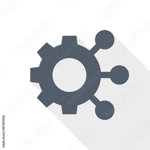 Settings gear icon with connected nodes, automation and system integration symbol