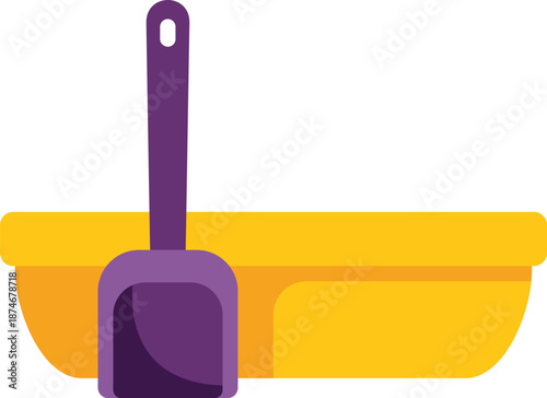 Sandbox toy with scoop isolated on white background, representing summer fun and childhood games