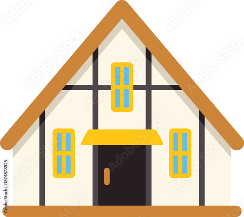 Classic english house with exposed timber framing, showcasing traditional tudor architecture