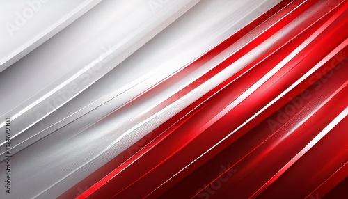 white and red abstract diagonal shiny lines background