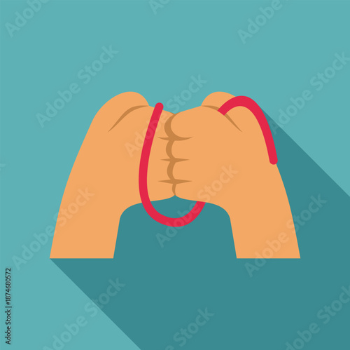 Two hands clenching a red rope, depicting effort and collective strength