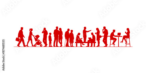 People silhouettes in elevation side view | Architecture people | silhouettes of people | 2D people | Section Elevation View | Architectural drawing people | characters