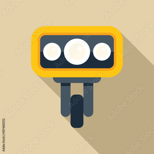 Foto Bicycle headlight vector icon illustrating cycling safety and transport