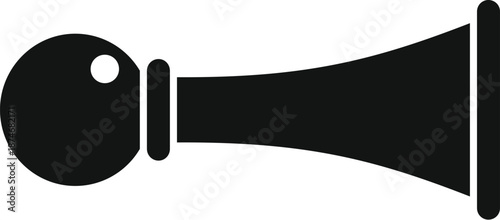 Black klaxon horn icon representing sound, warning, and alert visuals