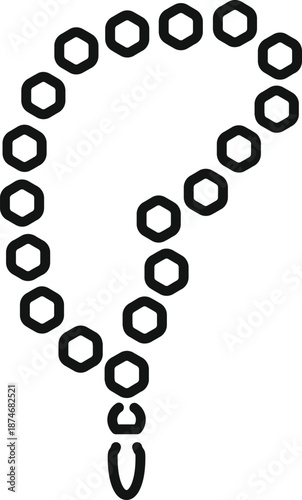 Prayer beads outlining tasbih misbaha used for religious meditation and spiritual faith