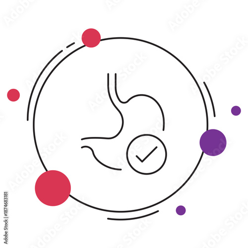 Gastrointestinal Health Icon, Healthy Digestion Guide, Gut Wellness Tips, Optimal Digestive Care, vector