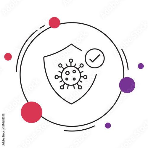 Protective Immune System Support Icon, Strengthen Your Immunity, Natural Defense Boost, Complete Immune Care, vector