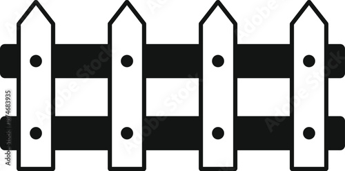 Picket fence icon representing boundary, security, and division