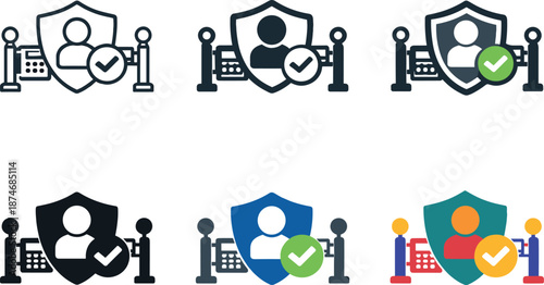 Image Generation. Authentication safety symbol depicting a secured checkpoint that confirms user legitimacy before granting system