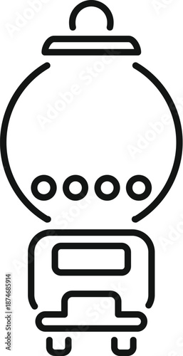 Vending machine distributing candies or toys in a simple line art style