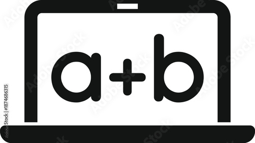 Laptop displaying an algebraic equation, symbolizing online education and digital learning