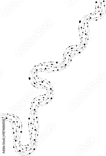 Square-based maze forms through wave motion and dot sequencing.