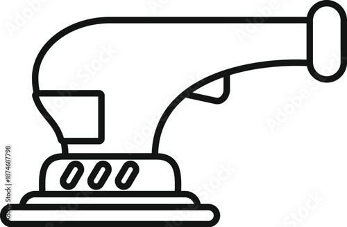 Orbital sander tool outlining construction and renovation equipment on a white background