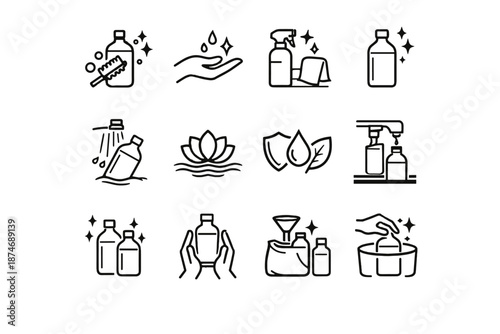 Container icons habit before reuse icon vector eco step clarity cue refill