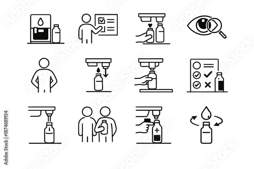 Eco usage refill respect vector focus understanding icons flow observe icon cue