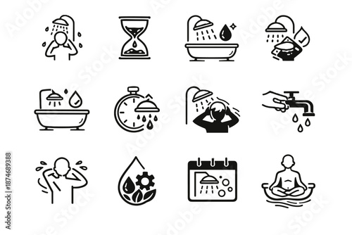 Concept efficiency use icon quick vector efficient practice routine water awareness mindful